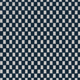 Tissu damier Scacchiera pétrole Camengo | Artapisserie.fr
