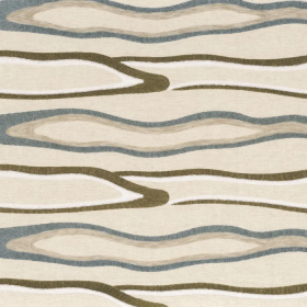 Tissu brodé Lumaterra lin Camengo | Artapisserie.fr