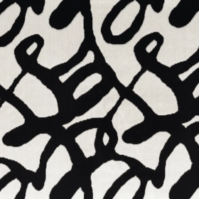 Tissu brodé Omeri black & white Camengo | Artapisserie.fr