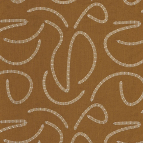 Tissu brodé Mira cognac Camengo | Artapisserie.fr