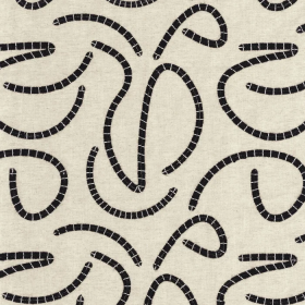 Tissu brodé Mira black and white Camengo | Artapisserie.fr