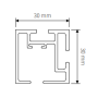 Coupe du rail avec dimensions