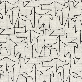 Tissu géométrique Amaro black & white Camengo |  Artapisserie.fr