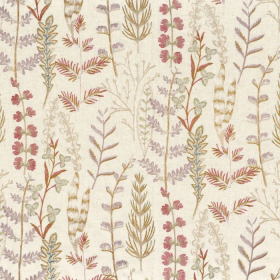 Tissu brodé Lyris fuschia Camengo |  Artapisserie.fr