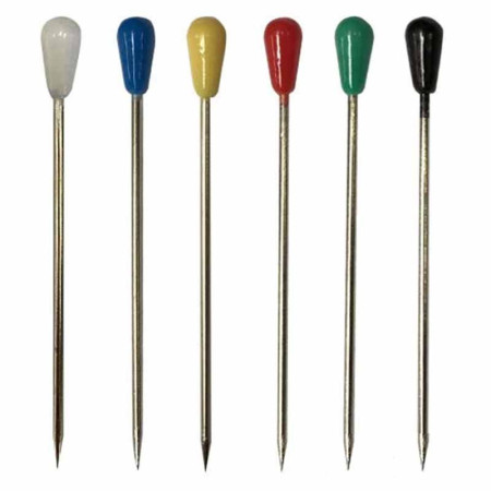 Boîte De 100 épingles Houzeaux à Bout Allongé Jaune - Dimensions 50 X 1,3 Mm - Neuf - Pour Couture Et Bricolage