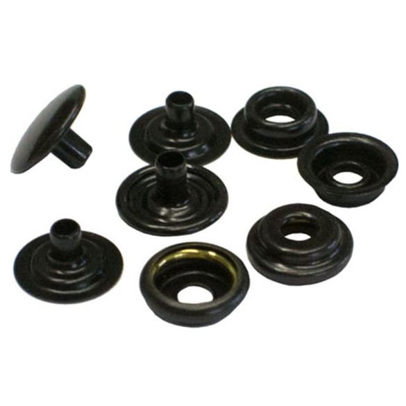 Boutons à pression 15,9mm en Acier Noir Cuivré x 100