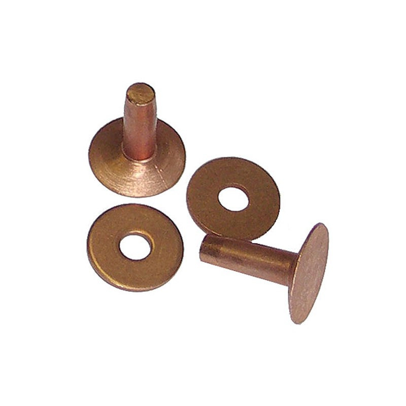 Rivet standard tete ronde - cuivre / acier - blister 50 pieces
