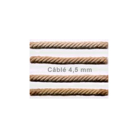 Câblé 4.5 mm - les unis - le mètre 52 coloris