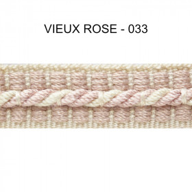 Galon cordonnet 12 mm vieux rose 5931-033 PIDF