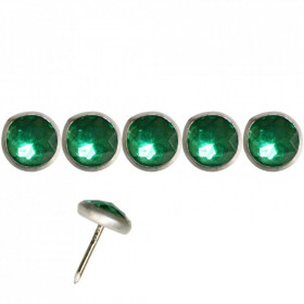 100 Clous Diamant Vert Transparent 11mm