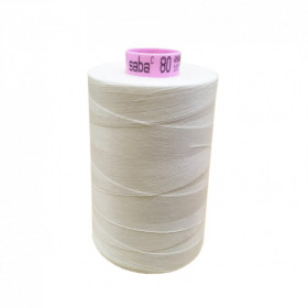 Boite de 5 bobines de fil SABA 80 blanc cassé 1000 - 5000ml
