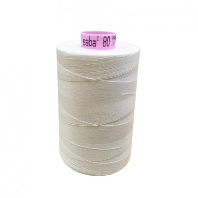 Boite de 5 bobines de fil SABA 80 blanc cassé 1000 - 5000ml