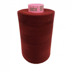 Boite de 5 bobines de fil SABA 80 amarante 128 - 5000ml