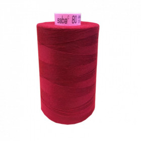 Boite de 5 bobines de fil SABA 80 rouge cerise 106 - 5000ml