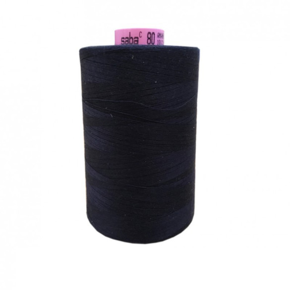 Boite de 5 bobines de fil SABA 80 bleu marine 821 - 5000ml
