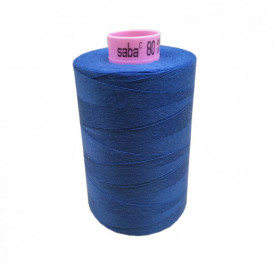 Boite de 5 bobines de fil SABA 80 bleu azur 815 - 5000ml