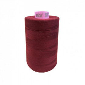 Boite de 5 bobines de fil SABA 80 bordeaux 1348 - 5000ml
