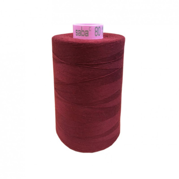 Boite de 5 bobines de fil SABA 80 bordeaux 1348 - 5000ml