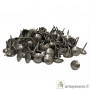 5 Bandes de clous factices Aluminium Brossé 11mm + 90 clous