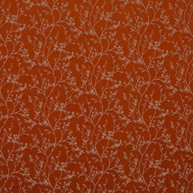 Tissu brodé Bonheur Quiétude orange Camengo