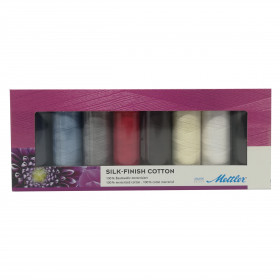 Coffret de 8 bobines de fils Mettler Silk Finish