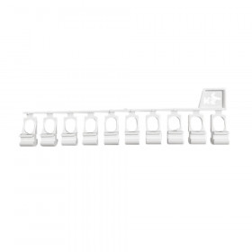 10 Glisseurs asymétriques pour rail rideau DS - KS - Blanc
