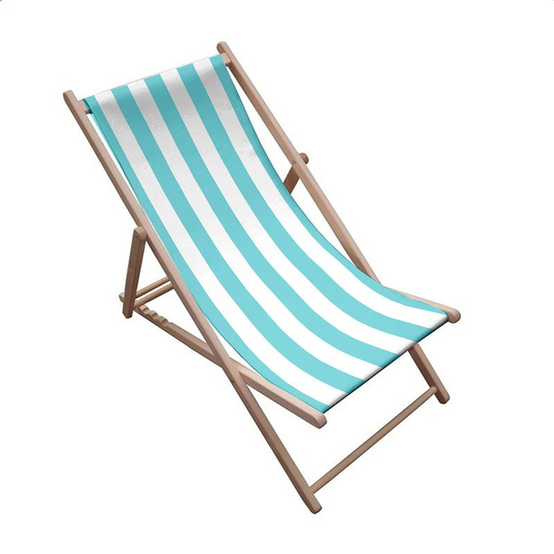 Toile De Rechange Pour Transat - Rayures Blanc/bleu - 43 Cm De Large - Vendue Au Mètre