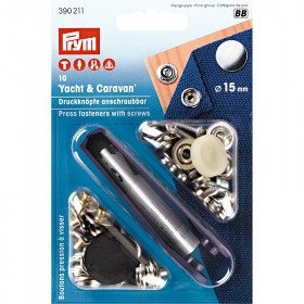 Prym – Lot De 10 Boutons-Pression à Vis Parker + Outil De Montage Pour Tentes Et Bâches