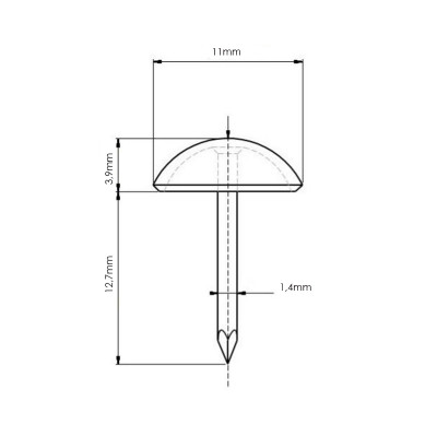 Clous tapissier Aluminium Brossé 11mm