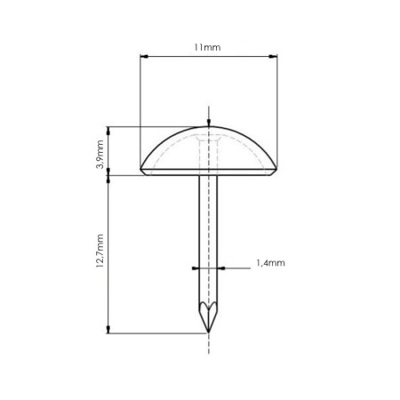 1000 clous tapissier noir mat 6,5 mm