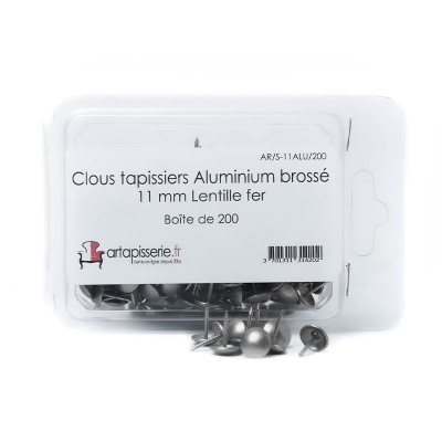 200 Clous Tapissiers Décoratifs Aluminium Brossé 9,5 mm, Lentille