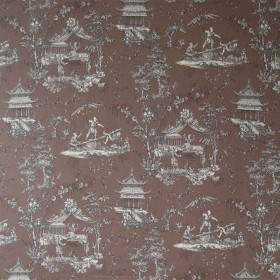 Toile de Jouy Sichuan marron Casal