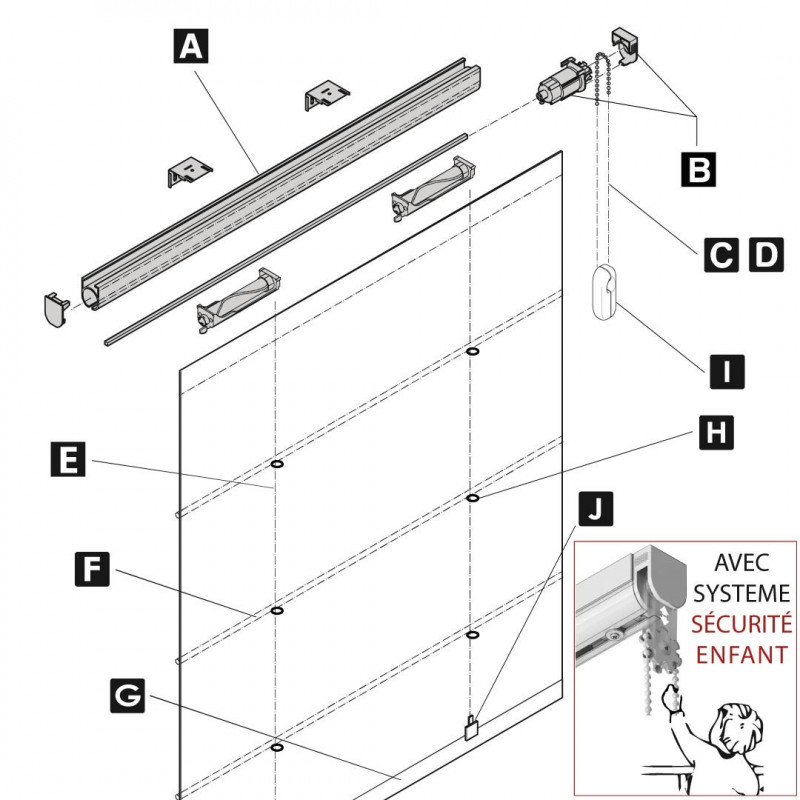 Mécanisme store bateau Noir sur mesure avec accessoires 191 cm à — free download