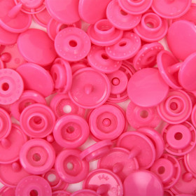 25 boutons pression sans couture rose 12,4 mm