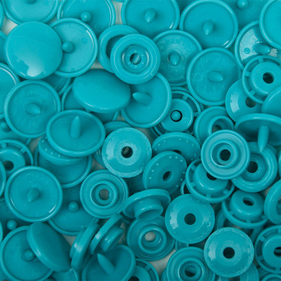 25 boutons pression sans couture turquoise 12,4 mm