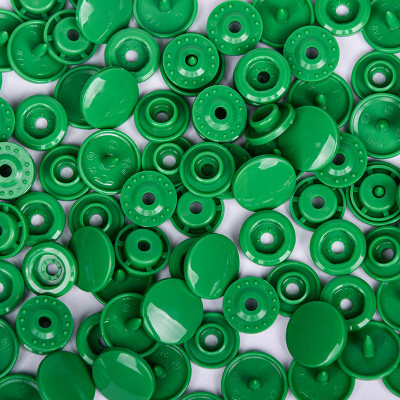 25 boutons pression sans couture vert 12,4 mm