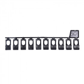 10 Glisseurs asymétriques pour rail rideau DS - KS - Noir