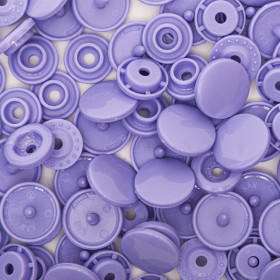 25 boutons pression sans couture lilas - 12,4 mm