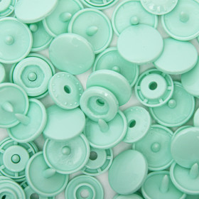 25 boutons pression sans couture vert d'eau 12,4 mm