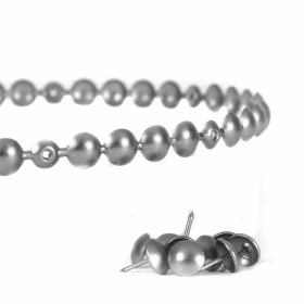 Bande de clous tapissier Lentille Fer Aluminium brossé 11 mm + 18 clous