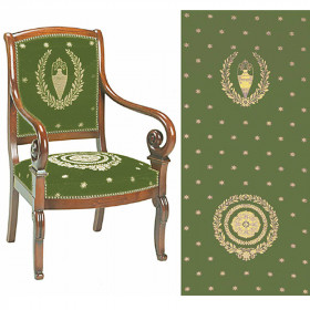 Tissu jacquard empire otrante fauteuil vert Casal