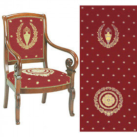 Tissu jacquard empire otrante fauteuil rouge Casal