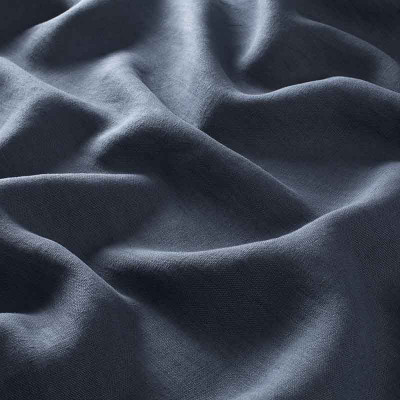 Tissu lin Stone Washed bleu nuit 58 Jab