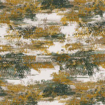 Tissu brodé Ritournelle Abstraction olive Casamance