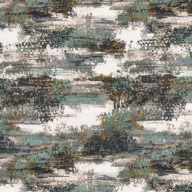 Tissu brodé Ritournelle Abstraction celadon Casamance