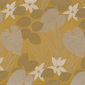 Tissu jacquard Ukiyo jaune or Casamance