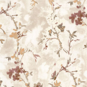 Voilage floral Ukiyo Cerisiers hortensia Casamance 290 cm