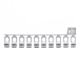 10 Glisseurs asymétriques pour rail rideau DS - KS - Gris