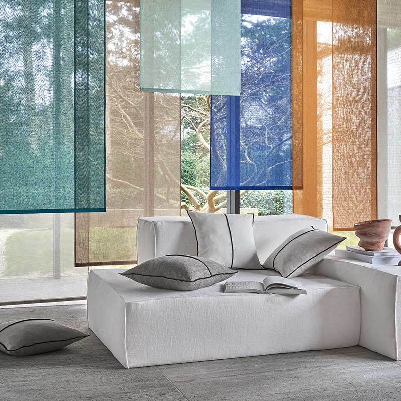 Toile De Lin Naturel Gaia - Trame Rouge, Blanche, écru - Vente Au Demi-mètre (largeur 175cm)