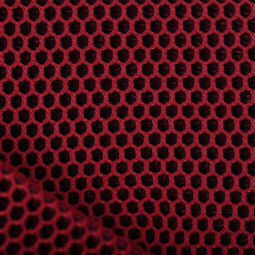 Tissu résille matelassée 3D mesh rouge en 140 cm - le mètre